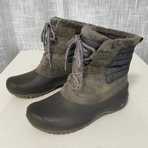 The North Face Womens Shellista Shorty Winter Boot 7.5 Brown Waterproof Faux Fur - Picture 4 of 15